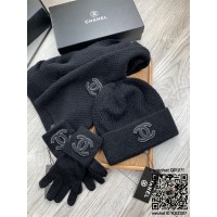 샤넬 CHANEL 모자 목도리 장갑 세트