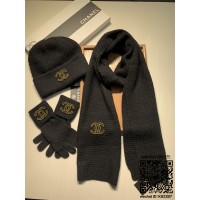 샤넬 CHANEL 모자 목도리 장갑 세트