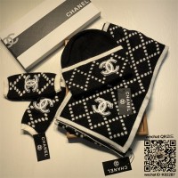 샤넬 CHANEL 모자 목도리 장갑 세트
