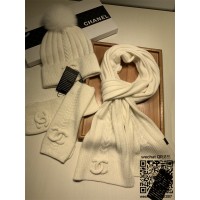 샤넬 CHANEL 모자 목도리 장갑 세트