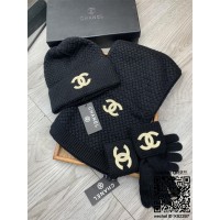 샤넬 CHANEL 모자 목도리 장갑 세트