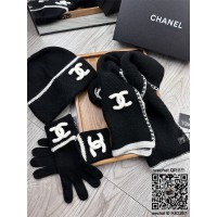 샤넬 CHANEL 모자 목도리 장갑 세트