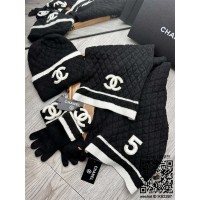 샤넬 CHANEL 모자 목도리 장갑 세트