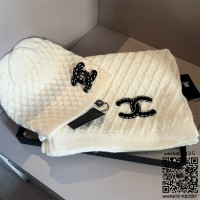 샤넬 CHANEL 모자 목도리 장갑 세트
