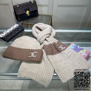 샤넬 CHANEL 모자 목도리 장갑 세트