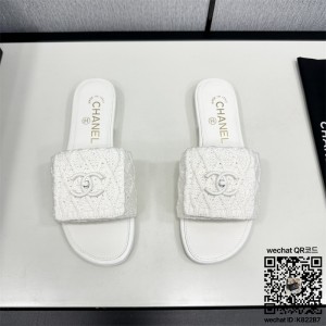 샤넬 힐 샌들 슬리퍼