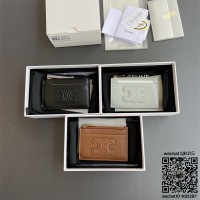 셀린느 CELINE  지퍼 카드 지갑 - 트리옹프 캔버스 & 램스킨