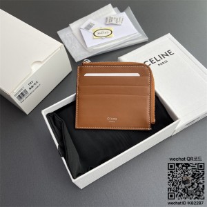 셀린느 CELINE 퀴르 트리옹프 컴팩트 지퍼 지갑 - 부드러운 카프스킨