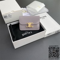 셀린느 CELINE 트리옹프 플랩 카드 지갑 - 샤이니 카프스킨 10I583