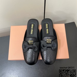 미우미우 힐 샌들 슬리퍼