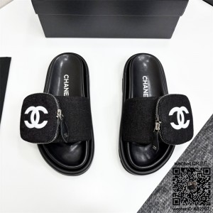 샤넬 힐 샌들 슬리퍼