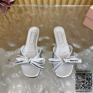 미우미우 힐 샌들 슬리퍼