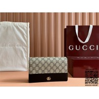 구찌 GUCCI GG 마몽체인 달린 바이컬러 지갑 크로스백 497985