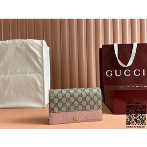 구찌 GUCCI GG 마몽체인 달린 바이컬러 지갑 크로스백 497985