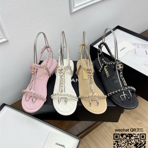 샤넬 힐 샌들 슬리퍼