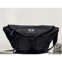 발렌시아가 남성 유니티 라지 벨트백 블랙