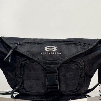 발렌시아가 남성 유니티 라지 벨트백 블랙