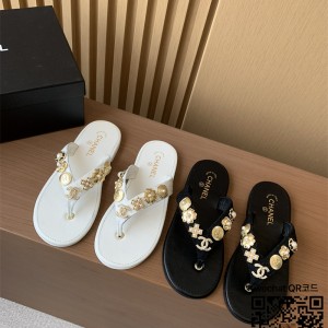 샤넬 힐 샌들 슬리퍼