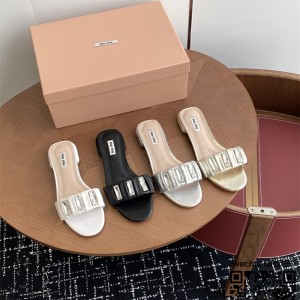 미우미우 힐 샌들 슬리퍼