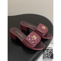 샤넬  힐 샌들 슬리퍼