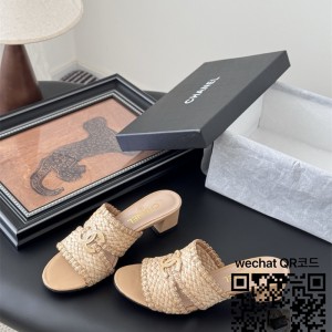 샤넬 힐 샌들 슬리퍼