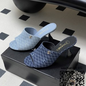 샤넬 힐 샌들 슬리퍼