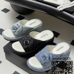 샤넬 힐 샌들 슬리퍼