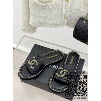 샤넬 힐 샌들 슬리퍼