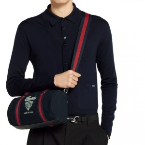 구찌 스몰 프린트 캔버스 더플백 816865