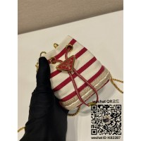 프라다 스트라이프 패브릭 미니 파우치 1NR016