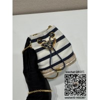 프라다 스트라이프 패브릭 미니 파우치 1NR016