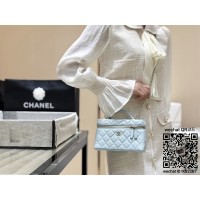 샤넬 25SS 탑핸들 포쉐트 체인 베니티백 블랙 AP4385