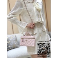 샤넬 25SS 탑핸들 포쉐트 체인 베니티백 블랙 AP4385