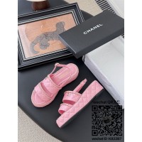 샤넬 힐 샌들 슬리퍼