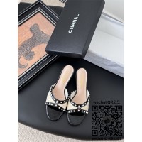 샤넬 힐 샌들 슬리퍼