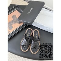 샤넬 힐 샌들 슬리퍼