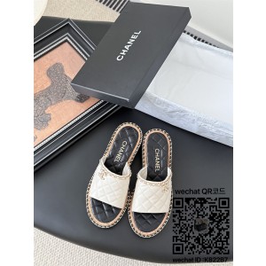 샤넬 힐 샌들 슬리퍼