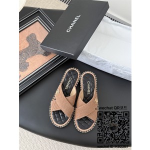 샤넬 힐 샌들 슬리퍼