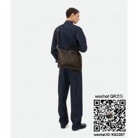 보테가베네타 블랙 인트레치아토 소프트 브리프케이스  815784