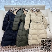 버버리 롱 패딩 여성용 거위털90%