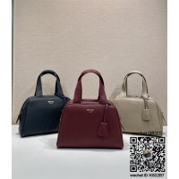 프라다 지퍼업 스몰 탑핸들 버크스킨 레더 토트백 1BB149