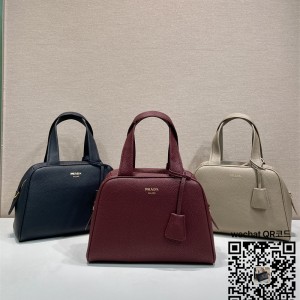 프라다 지퍼업 스몰 탑핸들 버크스킨 레더 토트백 1BB149