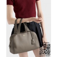 프라다 지퍼업 미디움 탑핸들 버크스킨 레더 토트백 1BB148