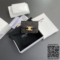 셀린느 CELINE 카드지갑 트리옹프 캔버스 탠