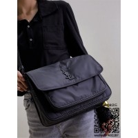 입생로랑 YSL 생로랑 나일론 니키 크링클 레더 라지 숄더백  32CM  498830