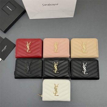 생로랑 마틀라세 컴팩트 금장 반지갑_403723