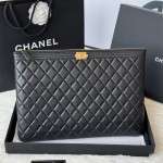 샤넬 레이보이 클래식 클러치백 라지 금장은장 35cm