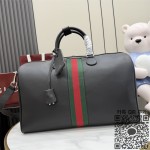 26SS 구찌 블랙 미디엄 소프트 WEB 트레이드마크 더플백 866979